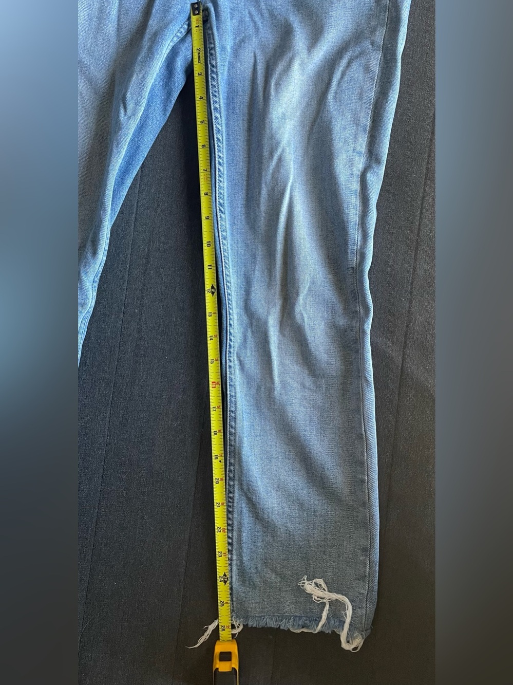 GAP vintage high rise ankle jeans with button fly and raw hem, 27 waist (size 4) - Picture 7 of 10